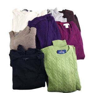 Lot Cashmere Sweaters Crafting Upcycling Mending Male Female Varied Sizes 4.5lbs